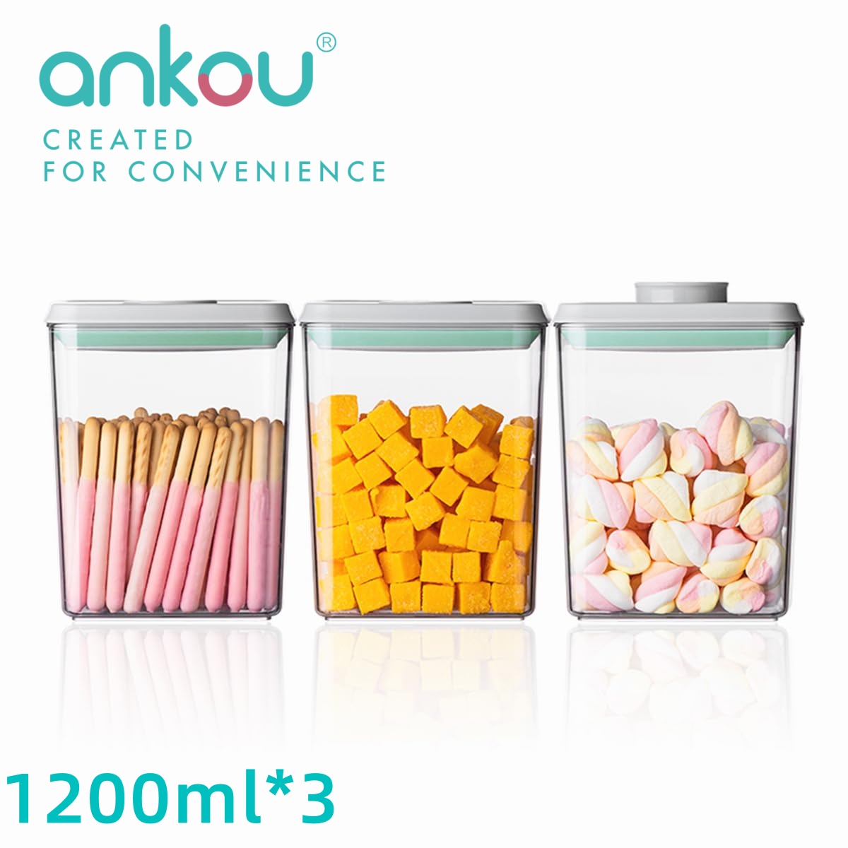 Kitchen Baking Storage - Ankou 3Pcs 1.2L Pop Airtight Food