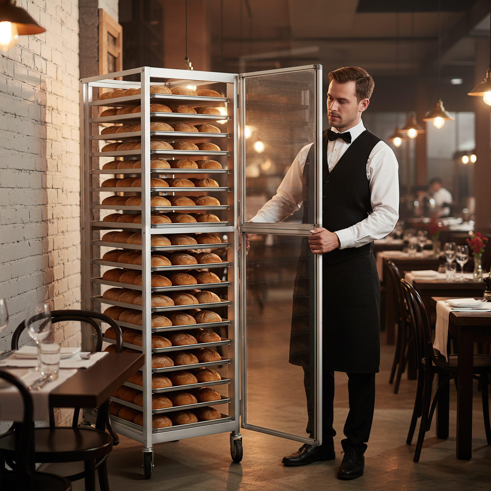 Commercial Kitchen Baking Equipment - 18 Tiers Bun Rack with Wheels