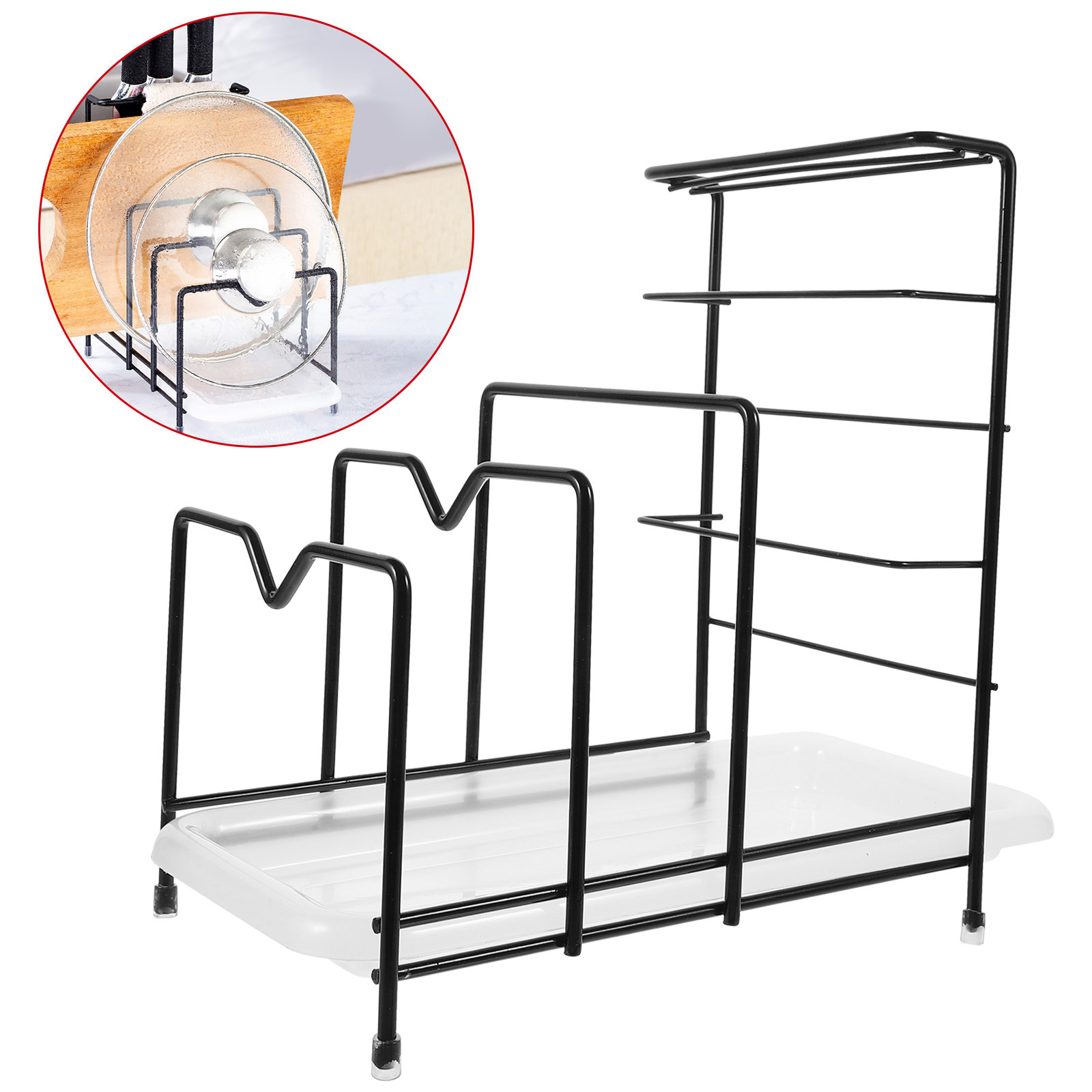 Kitchen Cabinet Baking Sheet Organizer - Pot Lid Rack Cutting Board Organizer