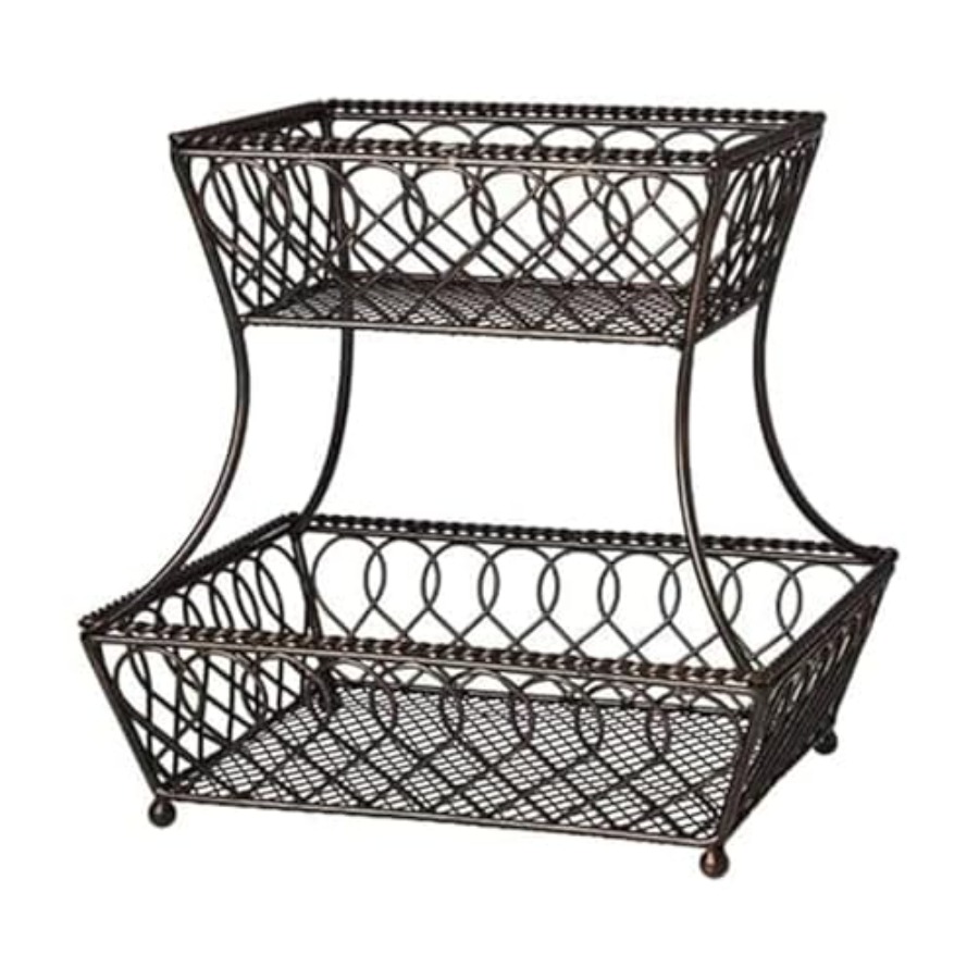 Kitchen Baking Storage - Loop and Lattice 2-Tier Rectangular Metal