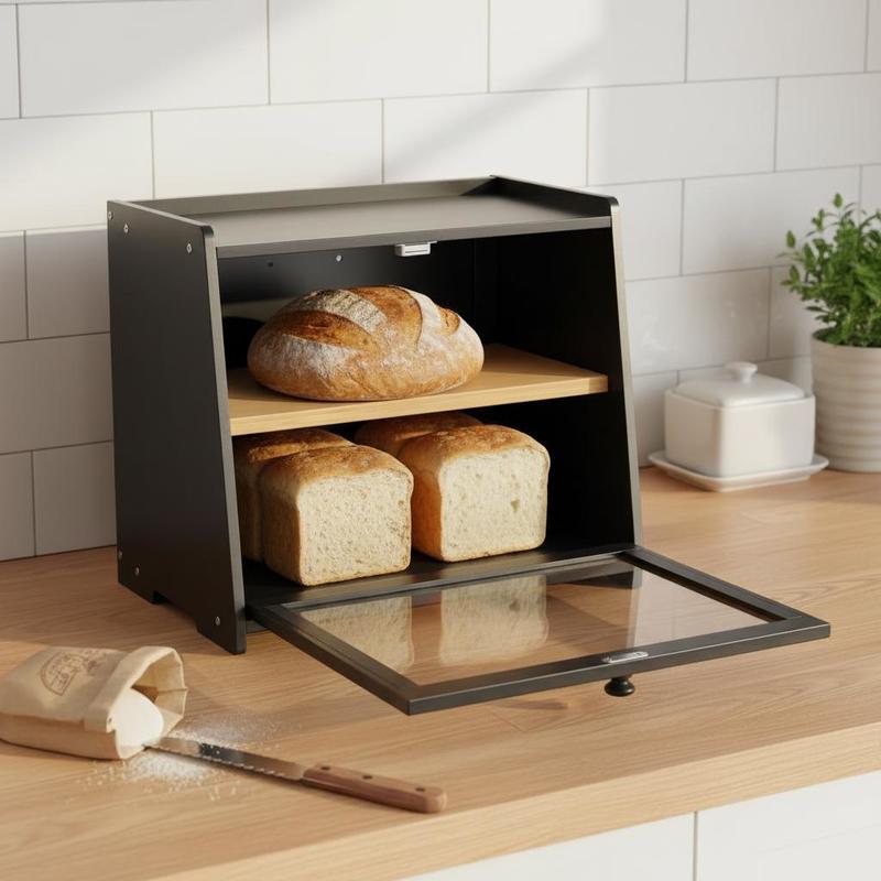 Kitchen Baking Storage - Double Layer Bread Box for Kitchen
