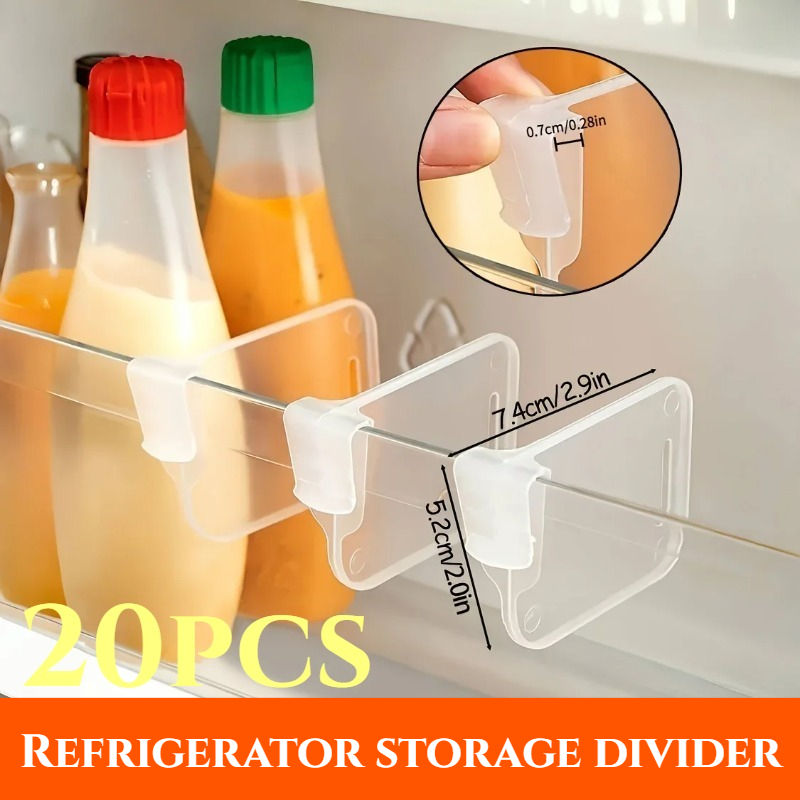 Kitchen Baking Storage - 5-20PCS Sturdy Clear Refrigerator Organizer Dividers