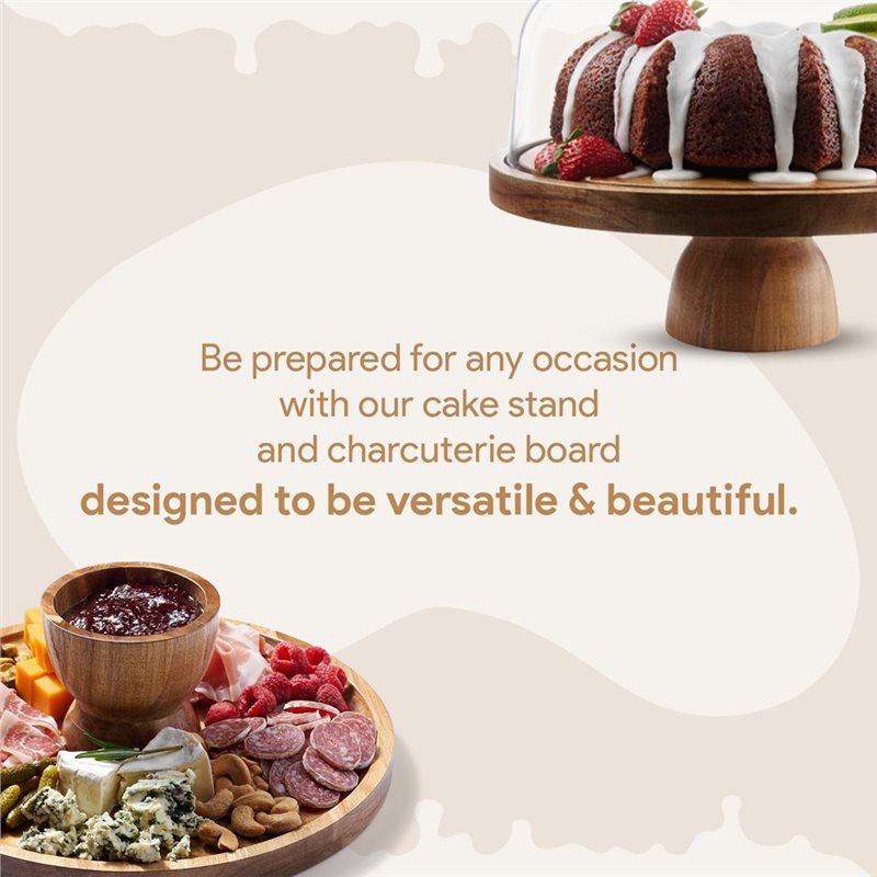 【LAST CHANCE】Wood Cake Stand-F - огляд і ціна Cake Board Round