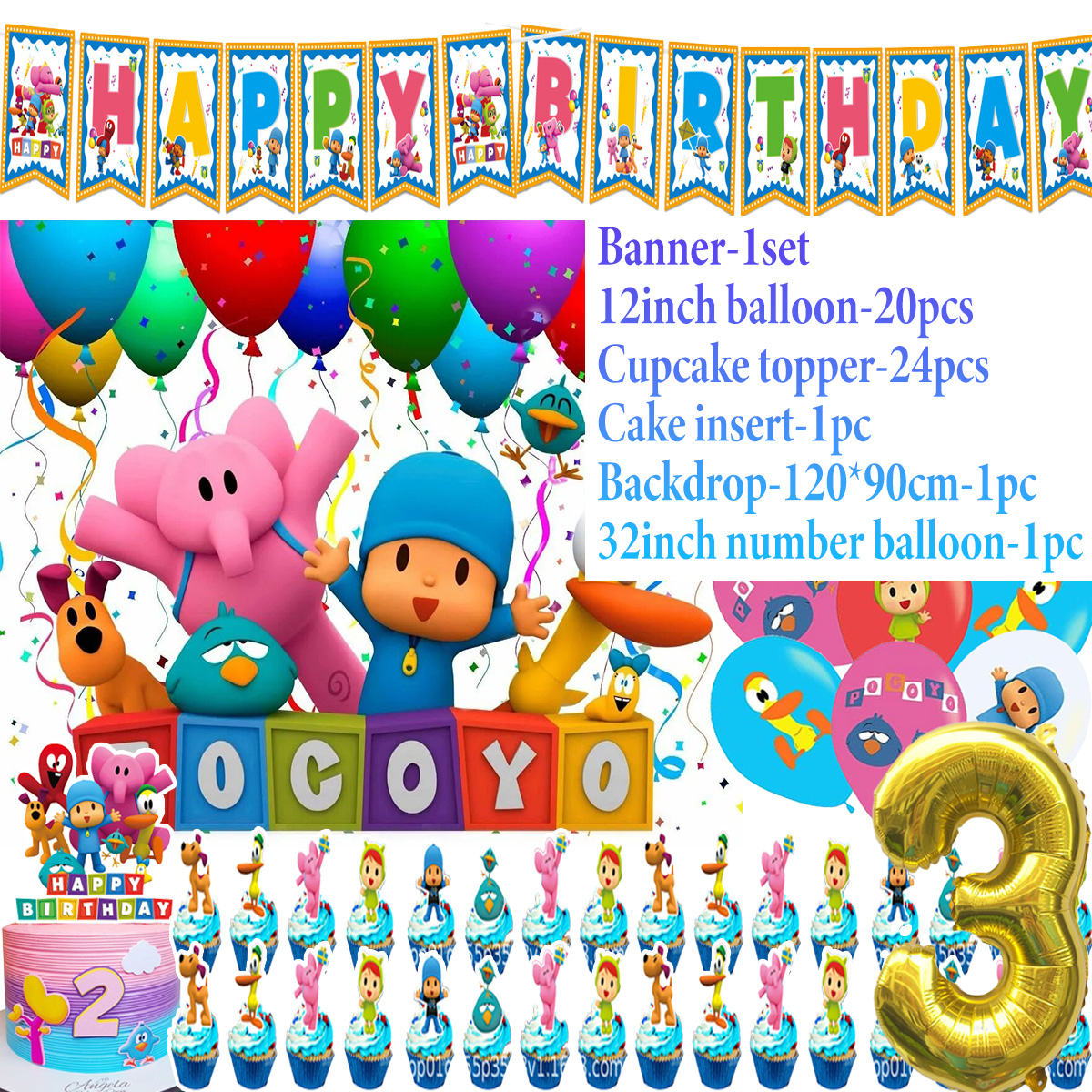 Blue&Pocoyoing Birthday Party  - огляд і ціна Cake Board Round