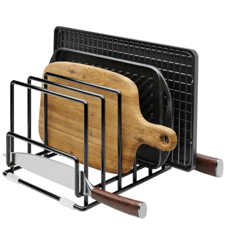 Cutting Board Organizer Rack w - огляд і ціна Kitchen Cabinet Baking Sheet Organizer