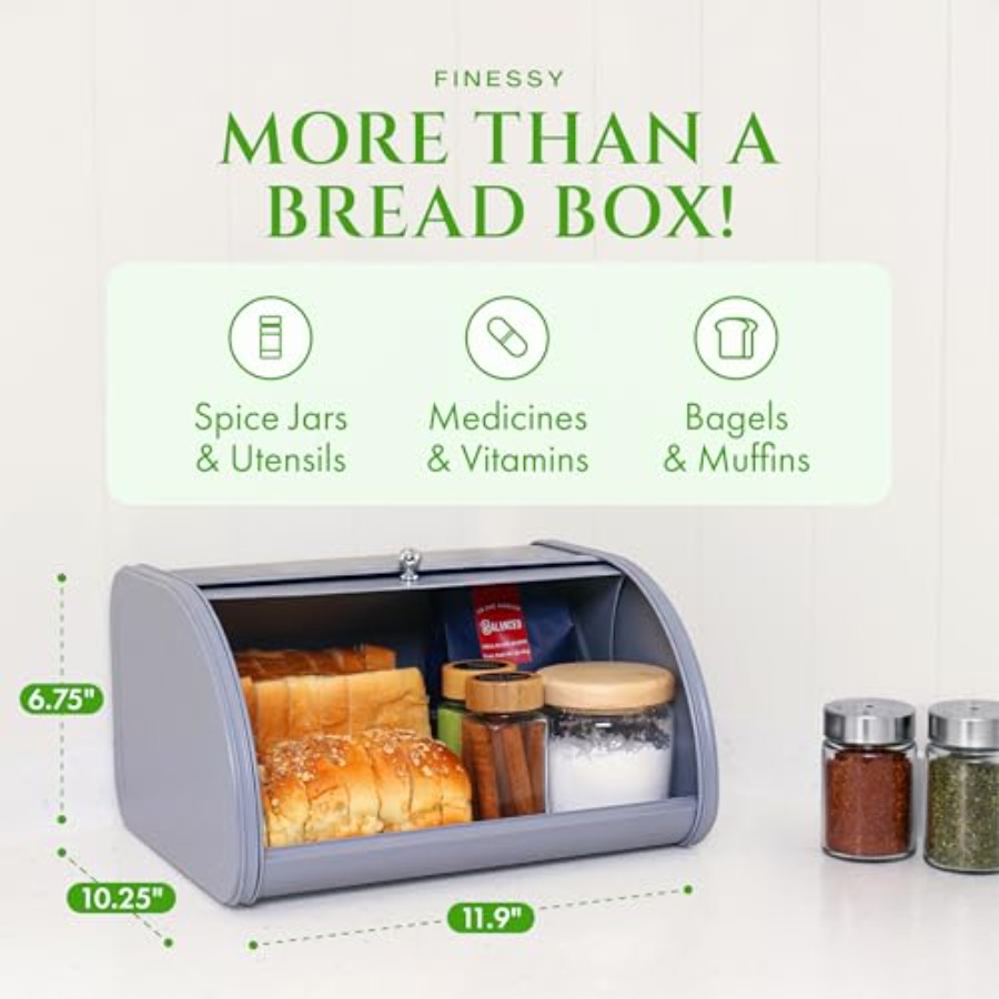 Modern Metal Bread Box for Kit - огляд і ціна Kitchen Baking Storage