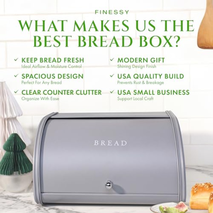 Modern Metal Bread Box for Kit - огляд і ціна Kitchen Baking Storage