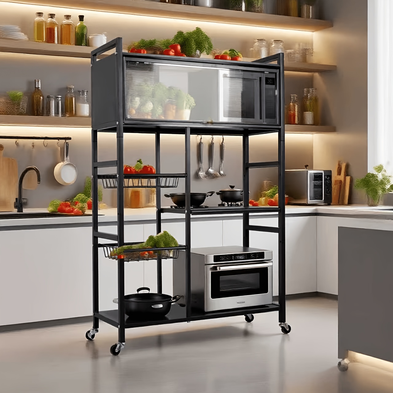 us1pc Movable Storage Rack, Ad - огляд і ціна Kitchen Baking Storage