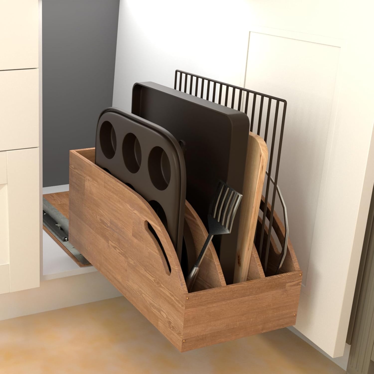 Pull Out Cabinet Organizer for - огляд і ціна Kitchen Cabinet Baking Sheet Organizer