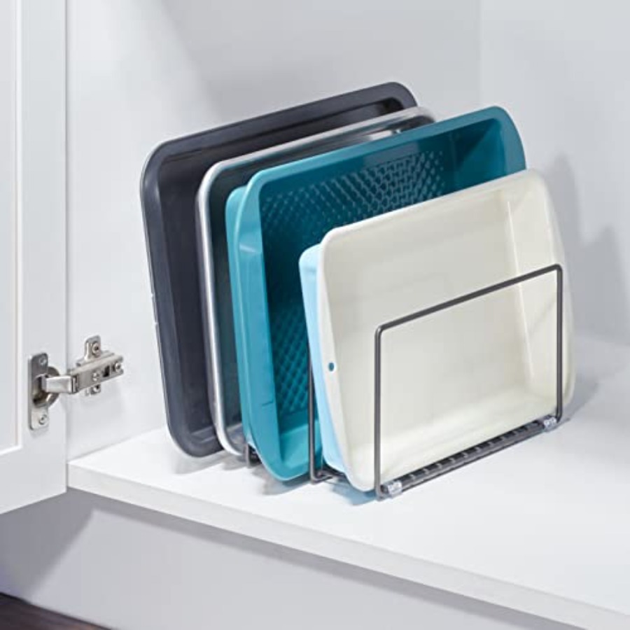 Metal Pan Organizer for Kitche - огляд і ціна Kitchen Cabinet Baking Sheet Organizer
