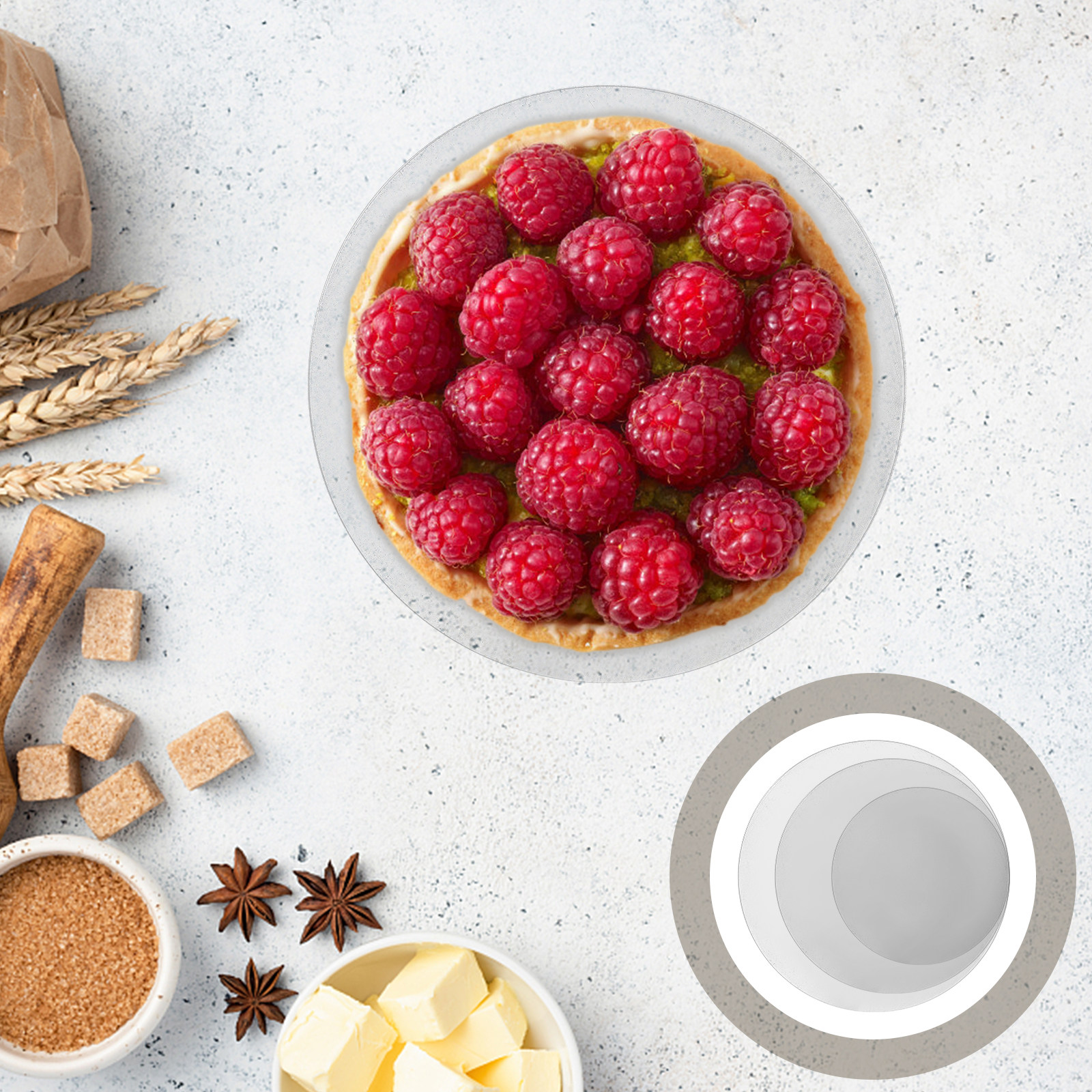 3Pcs Acrylic Round Cake Displa - огляд і ціна Cake Board Round
