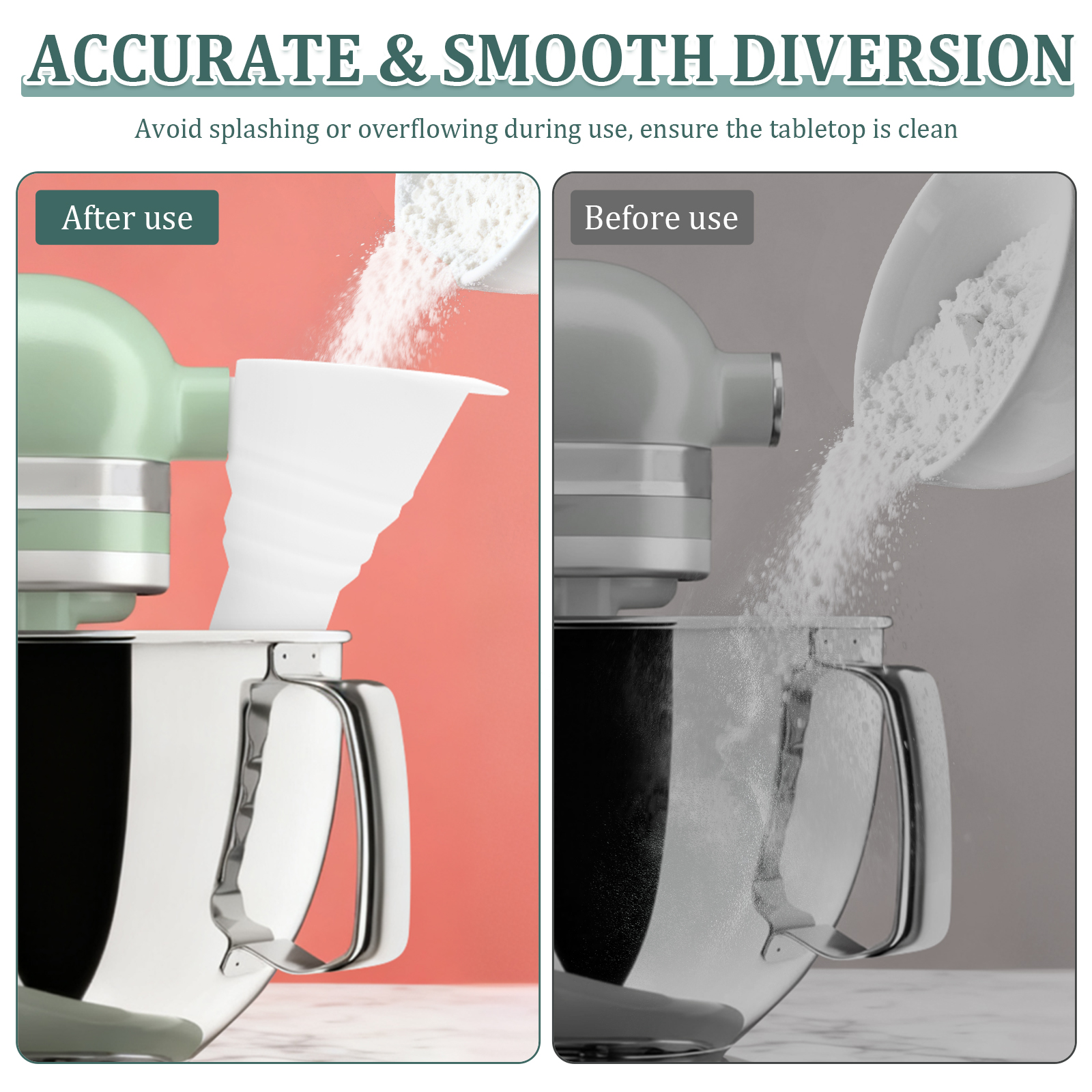 Silicone Flour Funnel for Kitc - огляд і ціна Kitchen Baking Mess