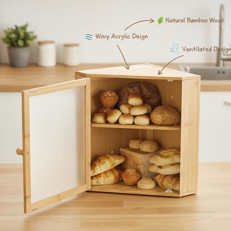 Corner Bread Box for Kitchen C - огляд і ціна Kitchen Baking Storage