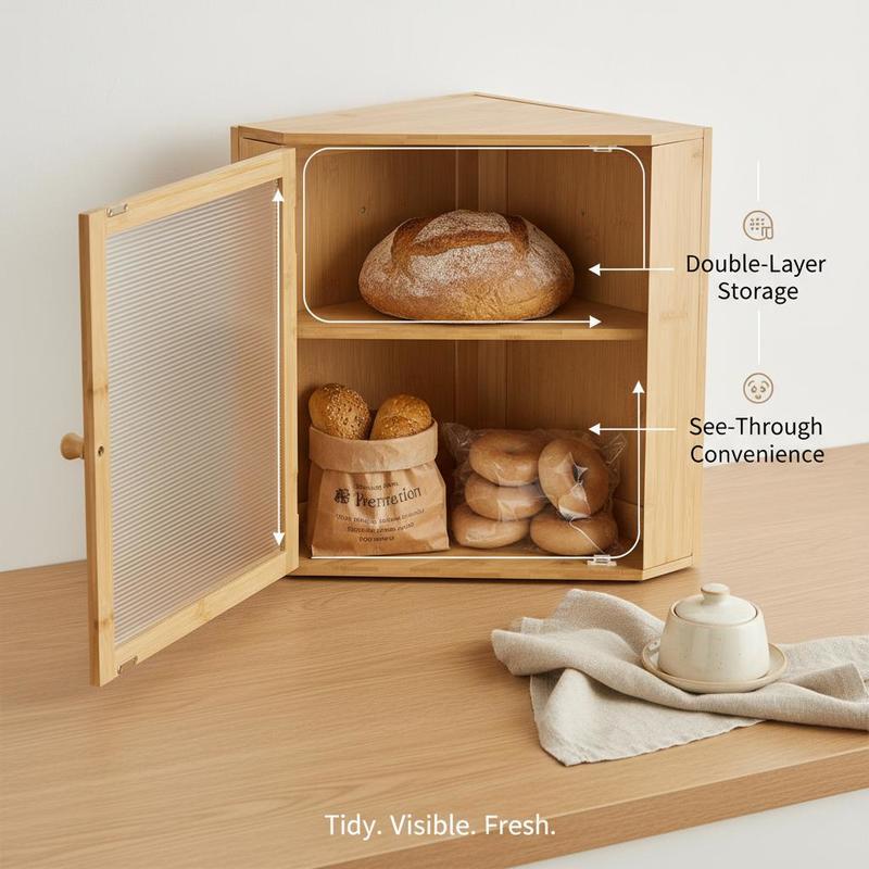 Corner Bread Box for Kitchen C - огляд і ціна Kitchen Baking Storage