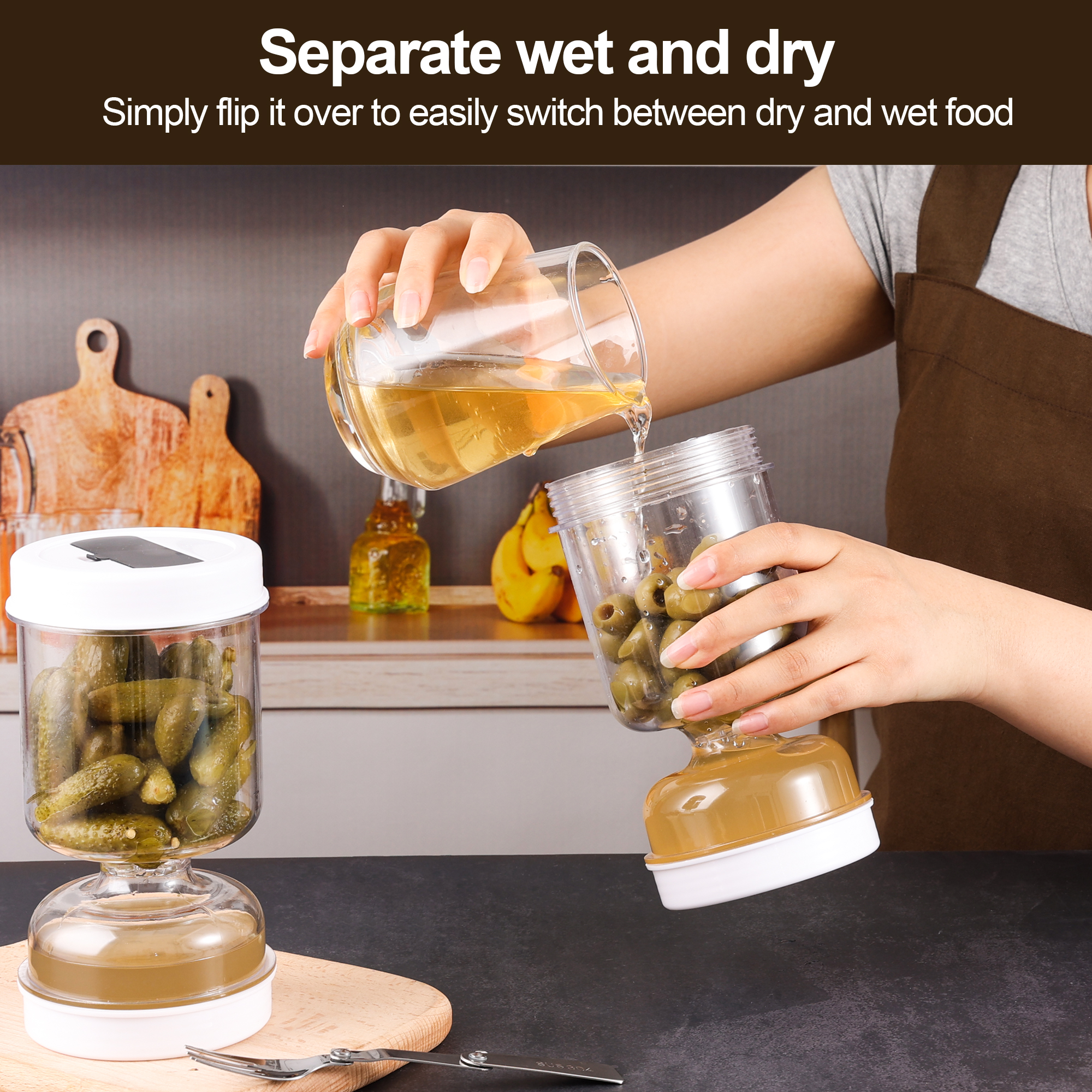 Olive and Pickle Strainer Jar, - огляд і ціна Kitchen Bank